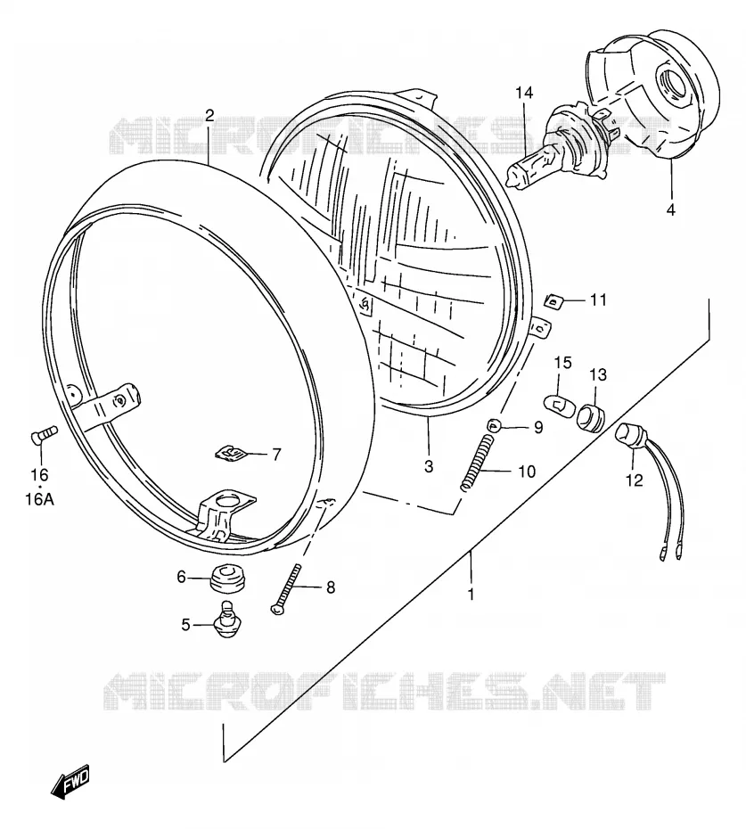 PHARE (E4) Suzuki MOTO 250 GN 2000  GN250Y(E2)