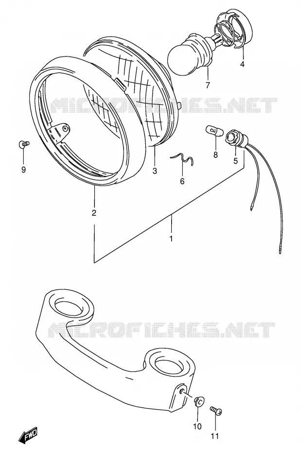 PHARE (E4 ~F.NO.140197) Suzuki MOTO 125 GN 1992  GN125EN(E1)