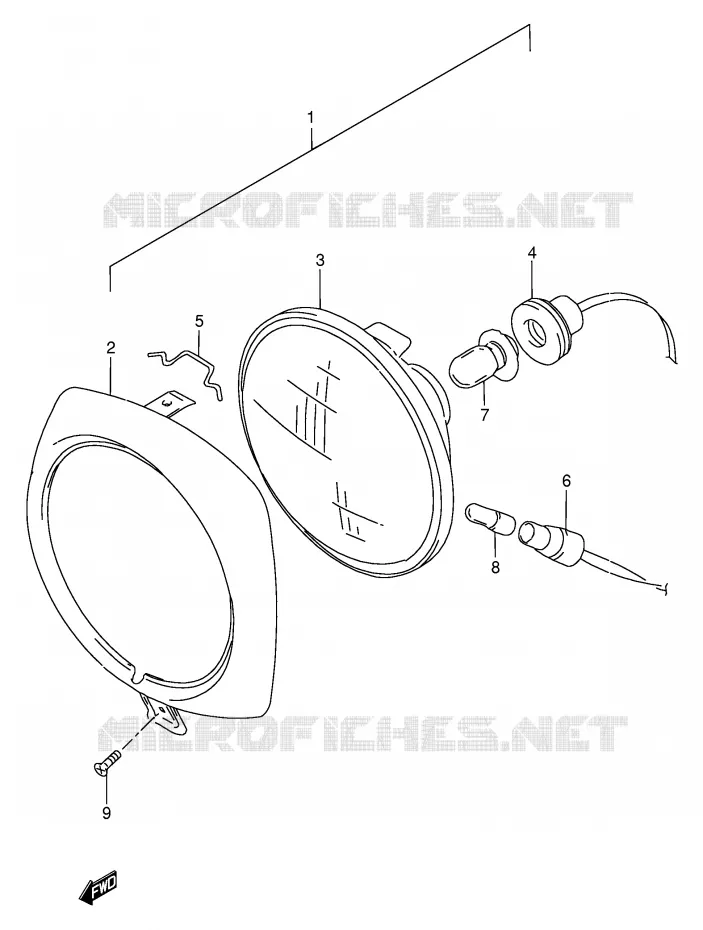 PHARE (FZ50NP E26) Suzuki SCOOTER 50 FZ 1990  FZ50L(E1)