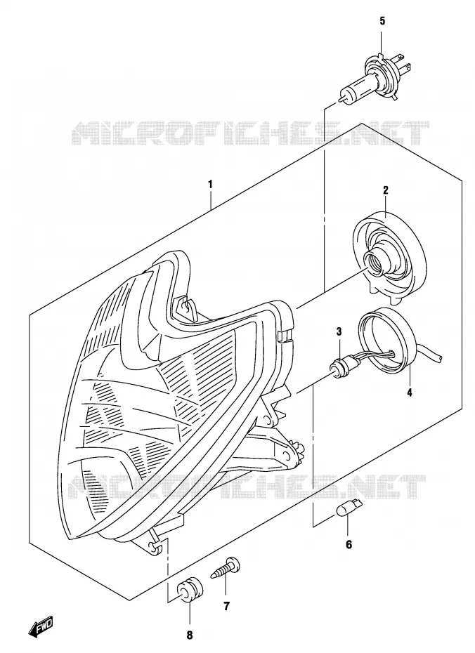 PHARE (GS500FK4/FUK4 P2, P19, P54) Suzuki MOTO 500 GS-F 2004  GS500FUK4(P19)