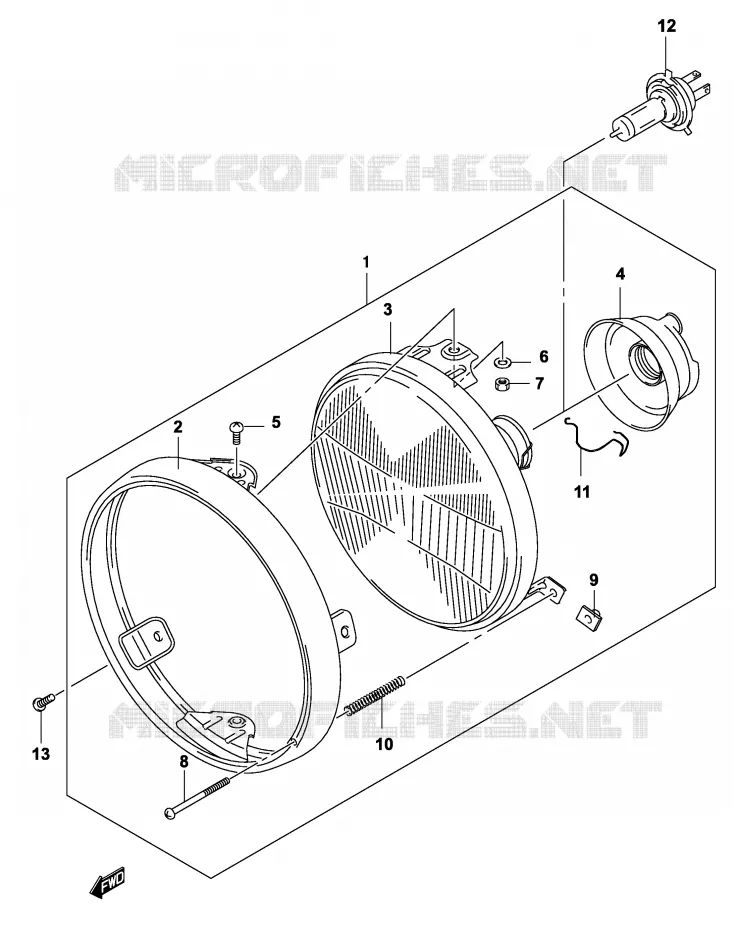 PHARE (GS500K4 P24) Suzuki MOTO 500 GS-E 2004  GS500UK4(P19)