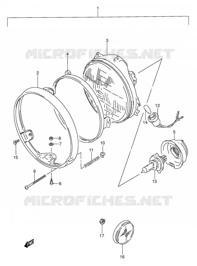 PHARE (MODELE T) Suzuki MOTO 500 GS-E 1990  GS500EL(E2)