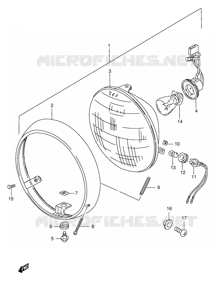 PHARE (MODELE Y E71) Suzuki MOTO 250 GN 2001  GN250EK1(E2)
