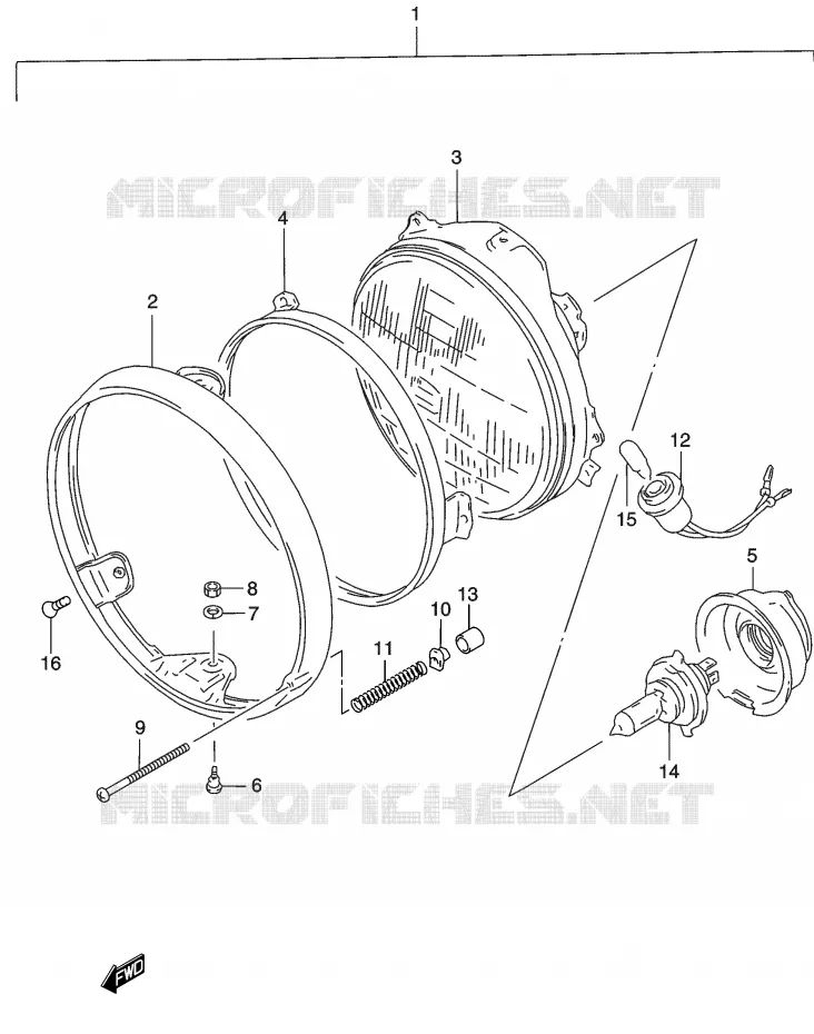 PHARE (P2, P19, P54) Suzuki MOTO 500 GS-E 2003  GS500UK3(P19)