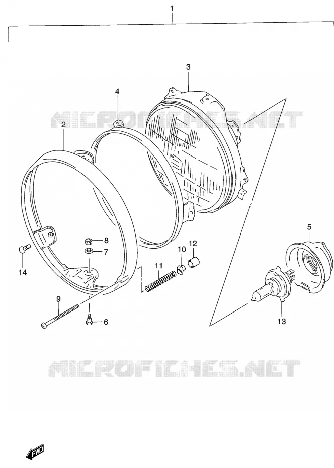PHARE (P24) Suzuki MOTO 500 GS-E 2003  GS500UK3(P19)