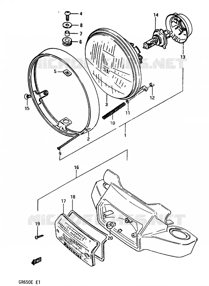 PHARE Suzuki MOTO 650 TEMPTER 1984  GR650E(D/E)