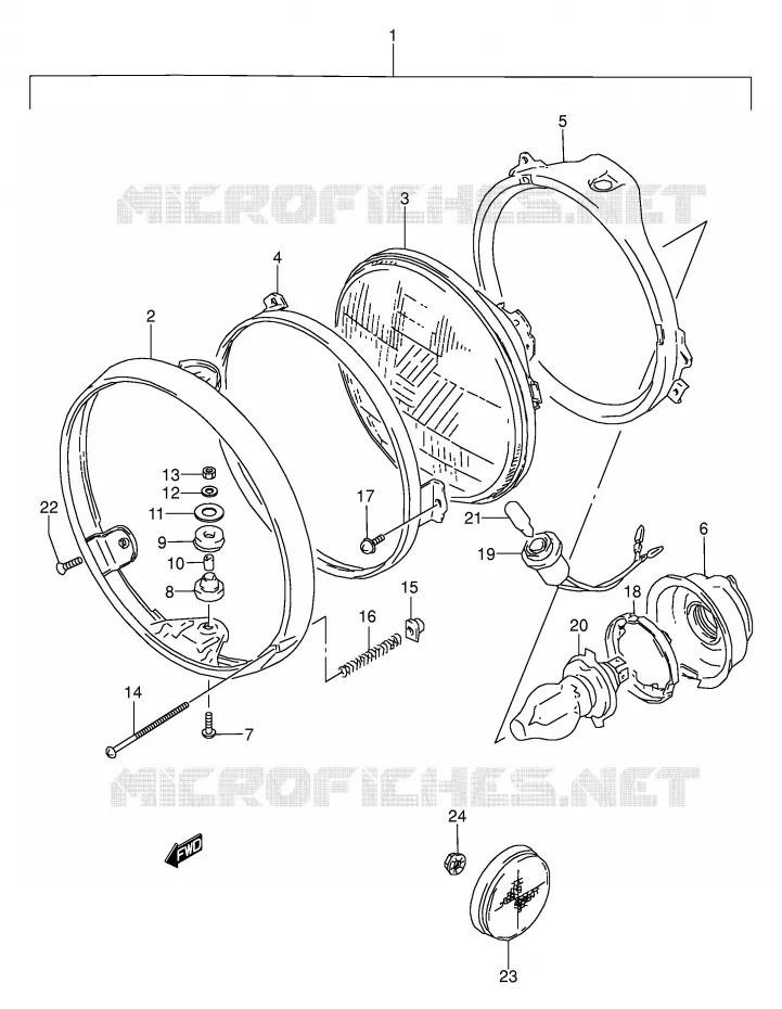 PHARE (VOIR NOTE) Suzuki MOTO 500 GS-E 1992  GS500EUN(E2)