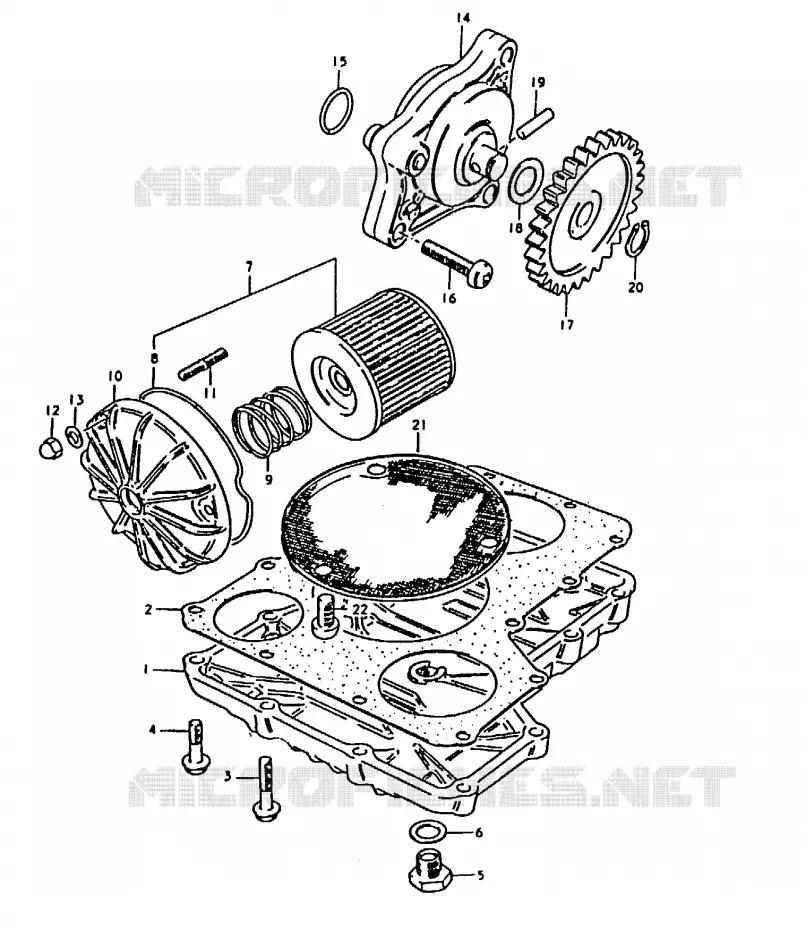 POMPE A HUILE - FILTRE A HUILE Suzuki MOTO 1000 GS 1980  GS1000HT(T)