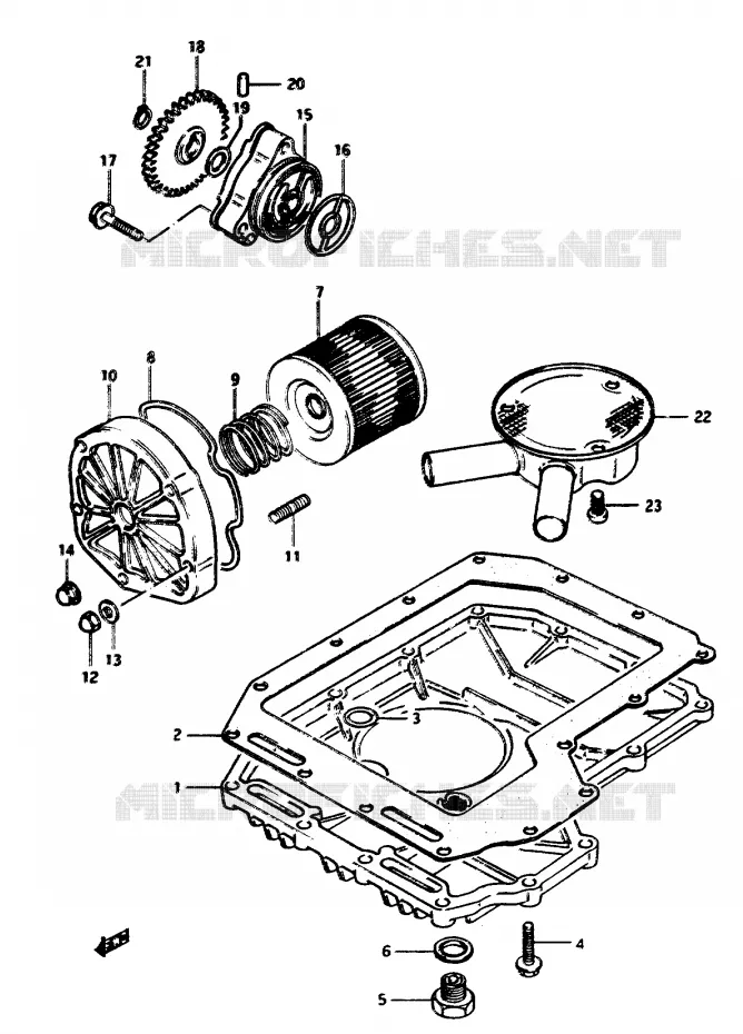 POMPE A HUILE - FILTRE A HUILE Suzuki MOTO 1100 GSX-E 1986  GSX1100EG(E/F/G)