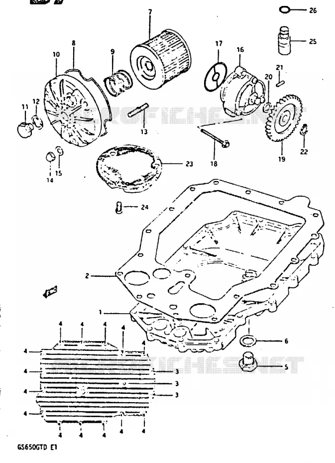 POMPE A HUILE - FILTRE A HUILE Suzuki MOTO 650 GS 1983  GS650GTD