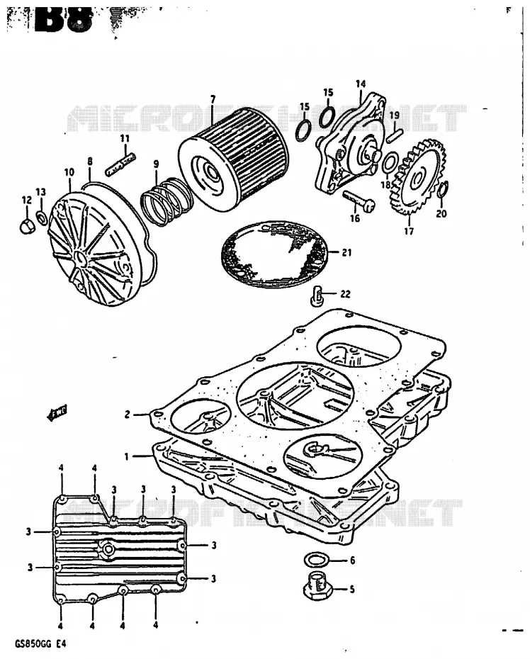 POMPE A HUILE - FILTRE A HUILE Suzuki MOTO 850 GS 1984  GS850GE(E4)
