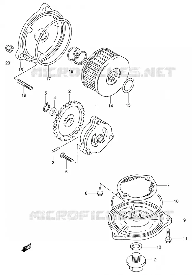POMPE A HUILE Suzuki MOTO 250 GN 1990  GN250L(E2)