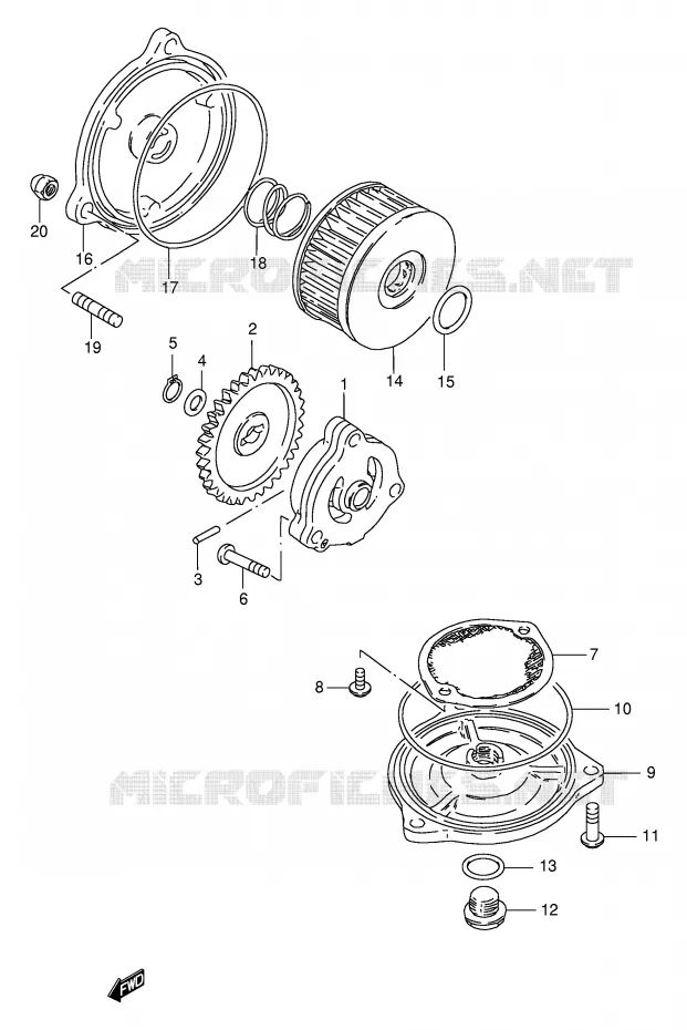 POMPE A HUILE Suzuki MOTO 250 GN 2001  GN250EK1(E2)