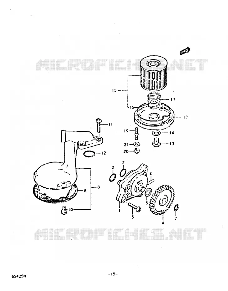 POMPE A HUILE Suzuki MOTO 425 GS 1992  GS425N(N)