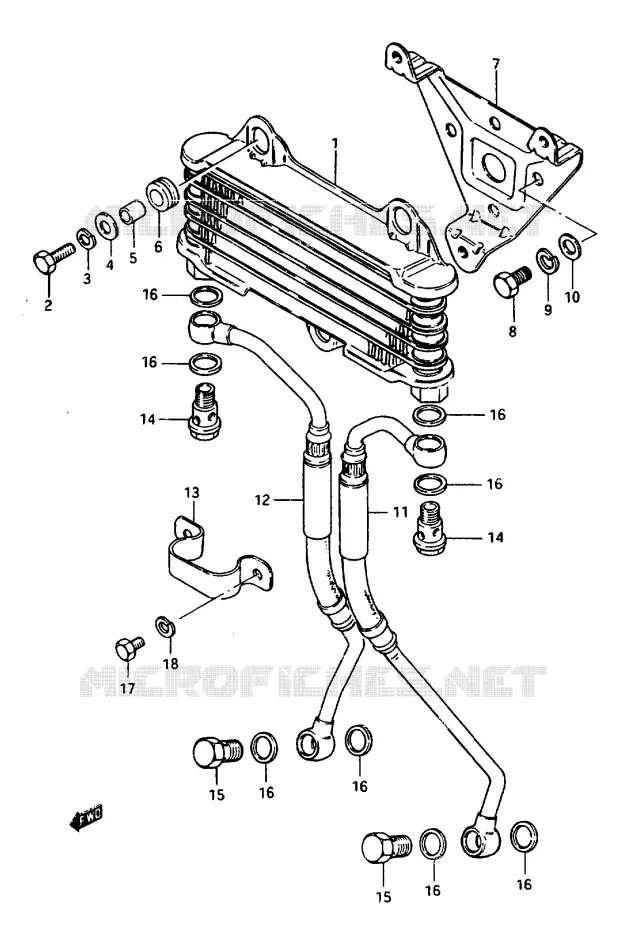 RADIATEUR D'HUILE Suzuki MOTO 1100 GSX-E 1985  GSX1100EEF(E/F/G)
