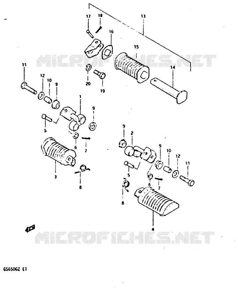 REPOSE PIED (MODELE X) Suzuki MOTO 650 GS 1999  GS650GX(X/Z)