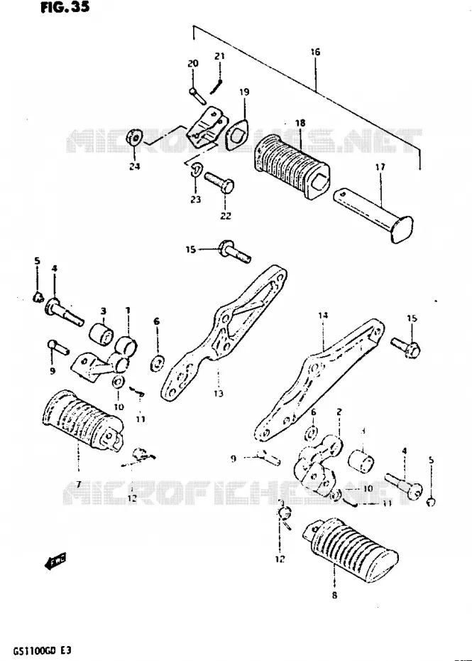 REPOSE PIED (MODELE Z) Suzuki MOTO 1100 GS-G 1982  GS1100GZ(Z/D)