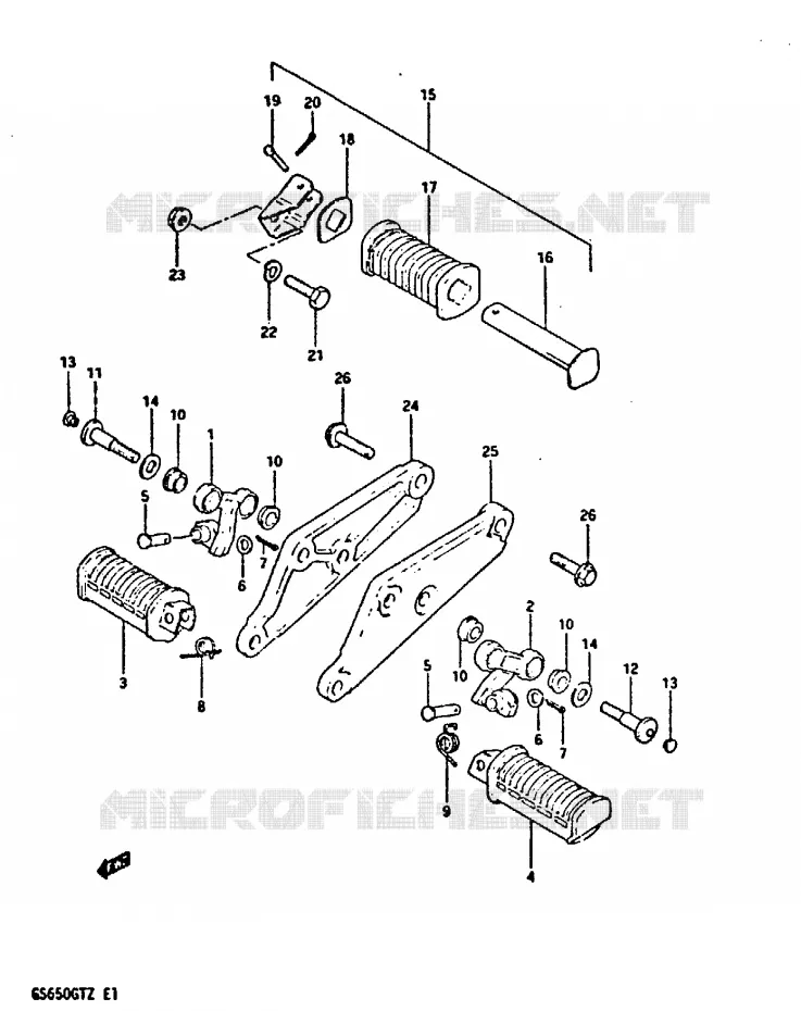 REPOSE PIED (MODELE Z) Suzuki MOTO 650 GS 1999  GS650GTX(X/Z)