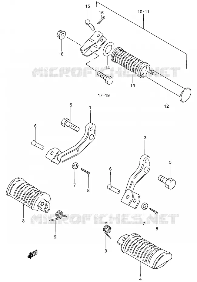 REPOSE PIED Suzuki MOTO 125 GN 1994  GN125ER(E1)