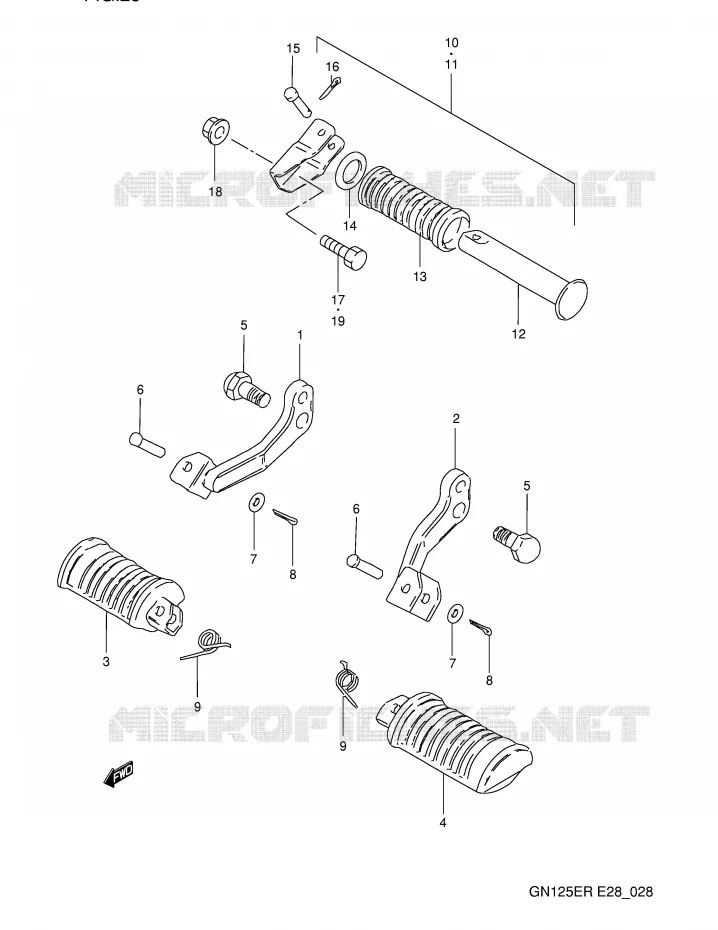REPOSE PIED Suzuki MOTO 125 GN 1994  GN125ER(E28)