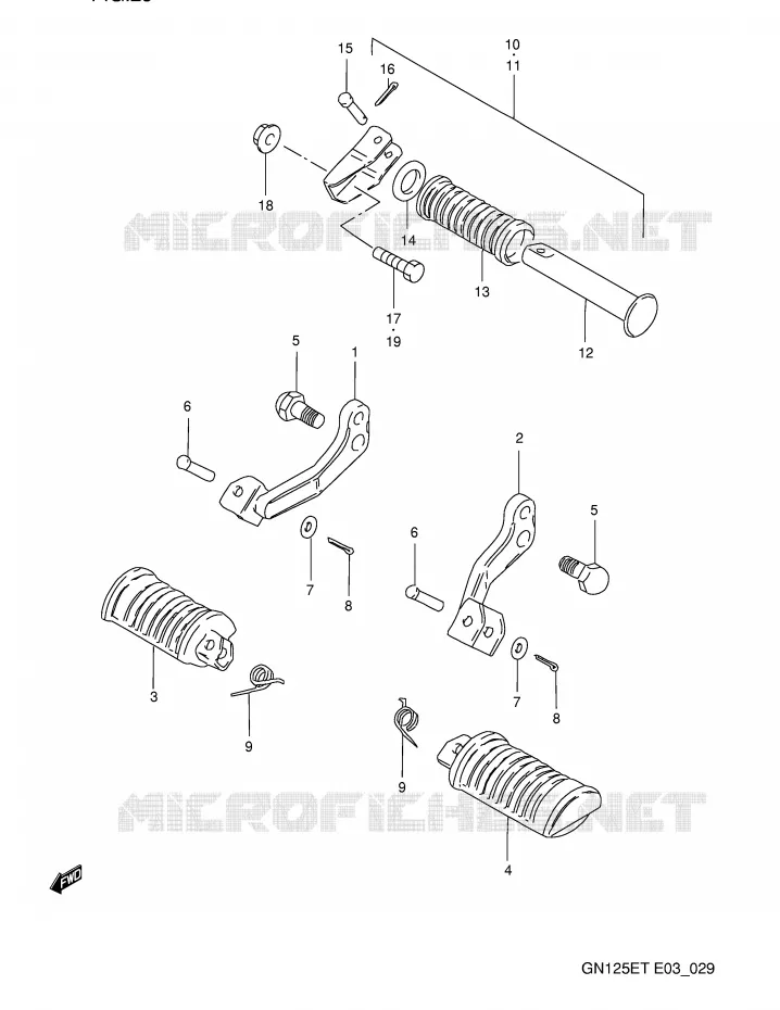 REPOSE PIED Suzuki MOTO 125 GN 1995  GN125ES(E3)