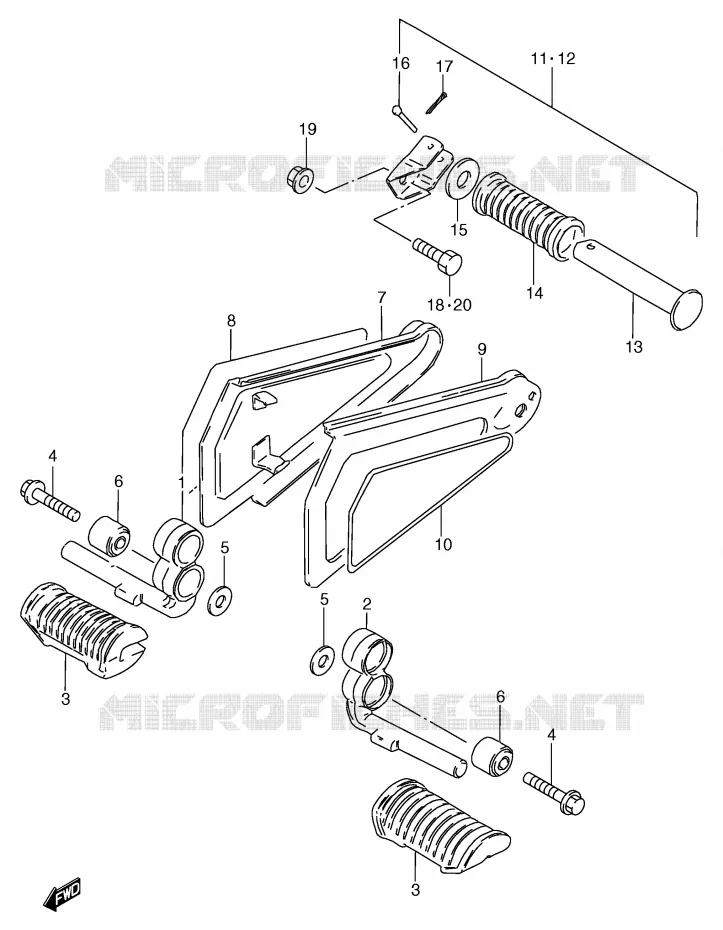 REPOSE PIED Suzuki MOTO 125 GS 2000  GS125ESY(E71)