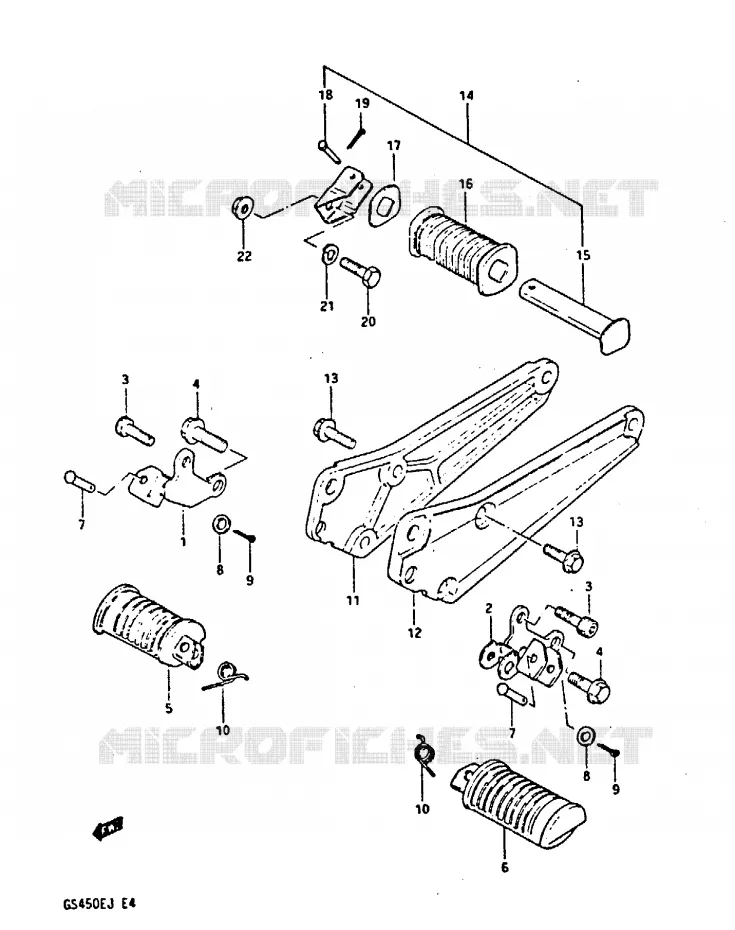 REPOSE PIED Suzuki MOTO 450 GS-E 1986  GS450EG(E/F/G/H/J)
