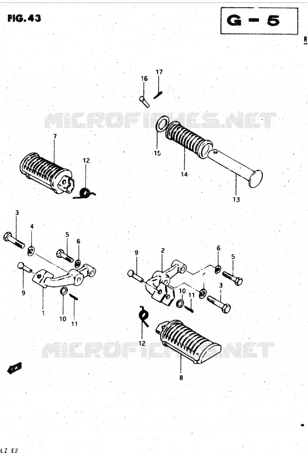 REPOSE PIED Suzuki MOTO 450 GS-L 1996  GS450LT(E2)