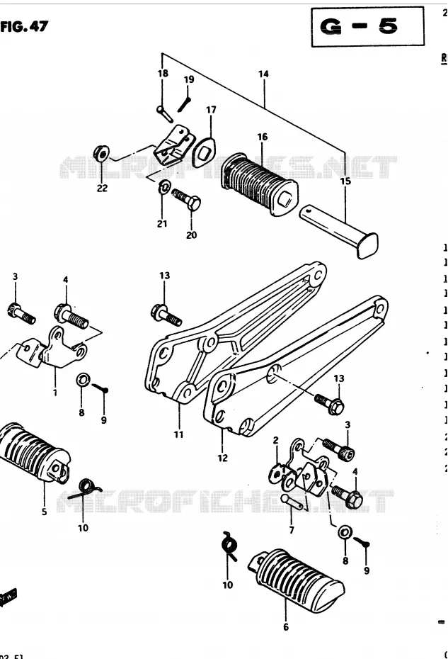 REPOSE PIED Suzuki MOTO 450 GS-S 1983  GS450SD(2/Z/D)