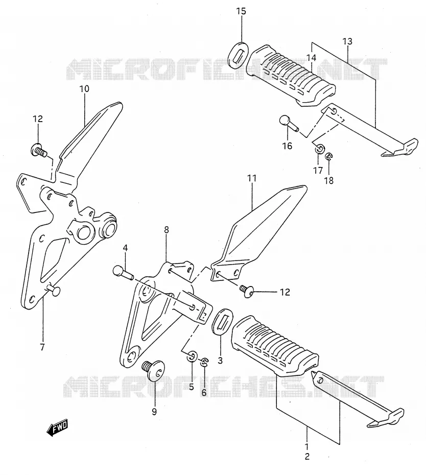 REPOSE PIED Suzuki MOTO 500 GS-E 1993  GS500EP(E28)