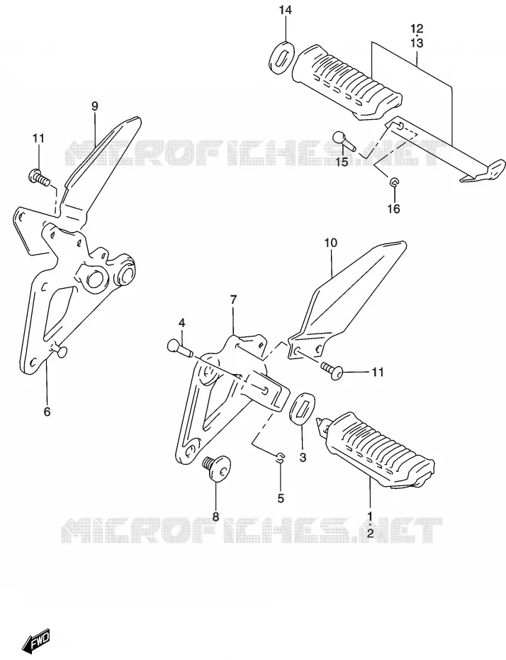 REPOSE PIED Suzuki MOTO 500 GS-E 2003  GS500HUK3(P19)