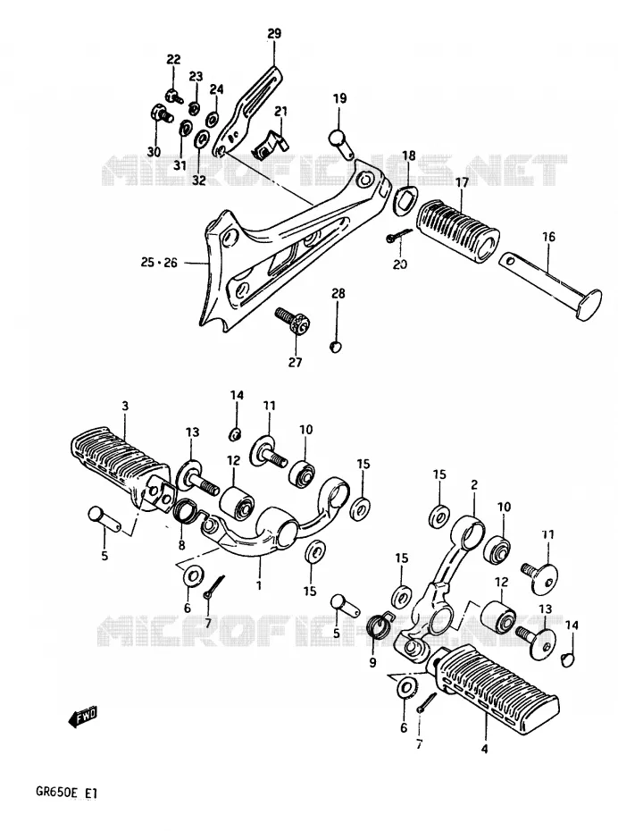 REPOSE PIED Suzuki MOTO 650 TEMPTER 1983  GR650XD(D/E)