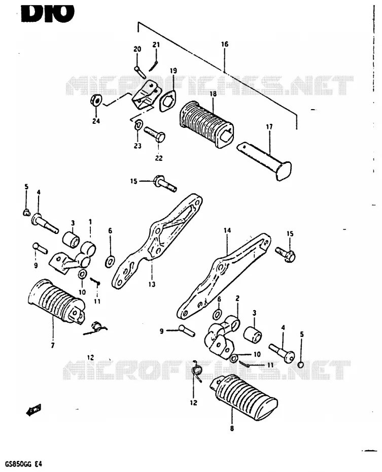 REPOSE PIED Suzuki MOTO 850 GS 1986  GS850GG(E4)