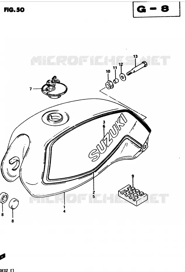 RESERVOIR D'ESSENCE (GS450SD E6, E15, E24, E34) Suzuki MOTO 450 GS-E 1983  GS450ED2(2/Z/D)