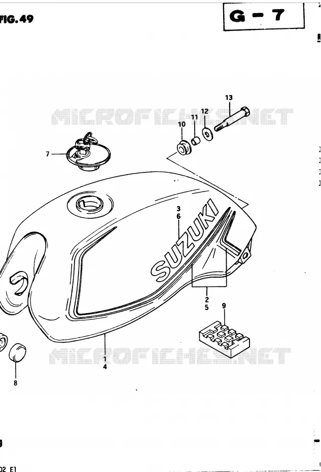 RESERVOIR D'ESSENCE (MODELE D) Suzuki MOTO 450 GS-S 1982  GS450SZ(2/Z/D)