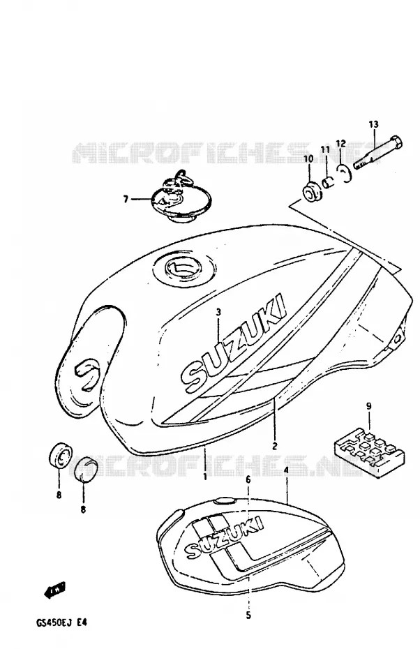 RESERVOIR D'ESSENCE (MODELE H/J) Suzuki MOTO 450 GS-S 1986  GS450SG(E/F/G/H/J)