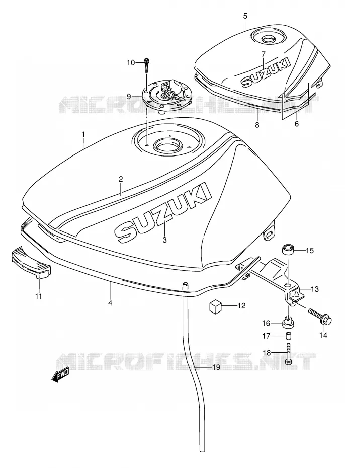 RESERVOIR D'ESSENCE (MODELE K/L) Suzuki MOTO 500 GS-E 1993  GS500EUP(E2)