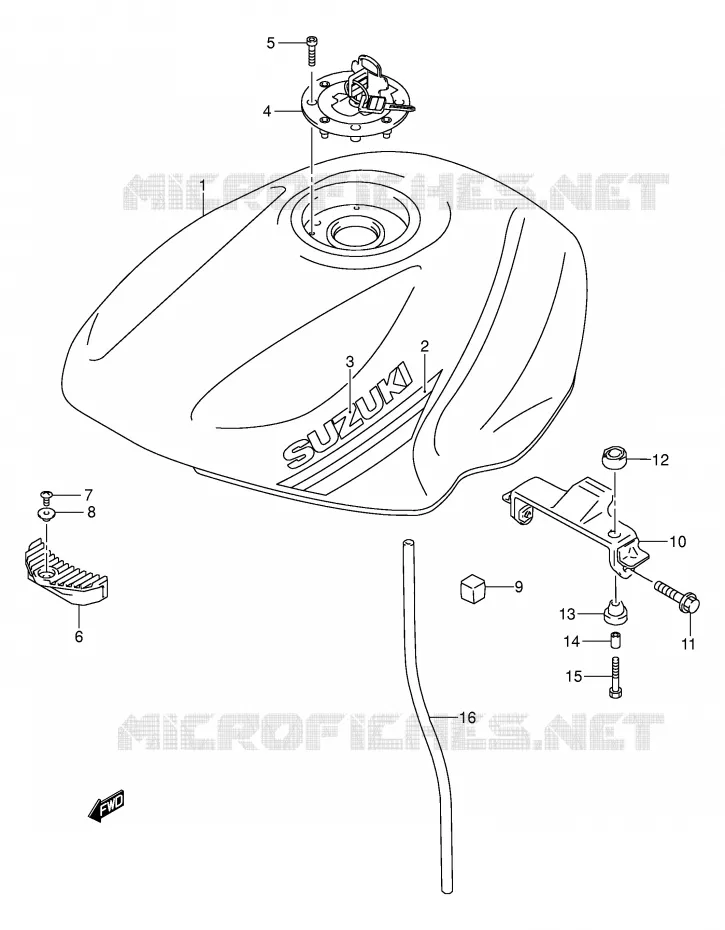 RESERVOIR D'ESSENCE (MODELE K1) Suzuki MOTO 500 GS-E 2001  GS500HK1(E2)