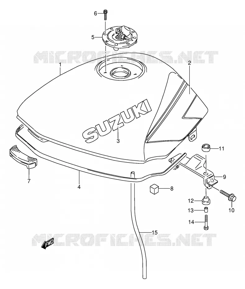 RESERVOIR D'ESSENCE (MODELE M) Suzuki MOTO 500 GS-E 1994  GS500EUR(E2)