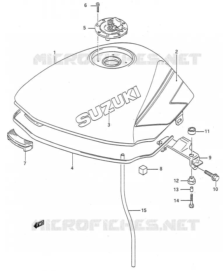 RESERVOIR D'ESSENCE (MODELE M) Suzuki MOTO 500 GS-E 1996  GS500ET(E28)