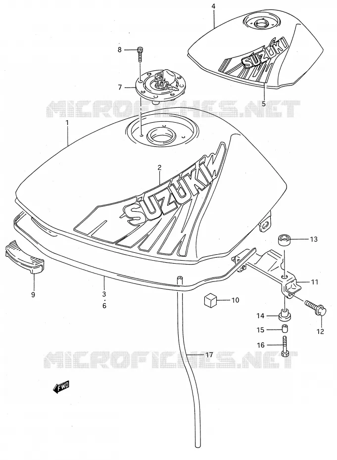 RESERVOIR D'ESSENCE (MODELE N/P) Suzuki MOTO 500 GS-E 1995  GS500ES(E28)