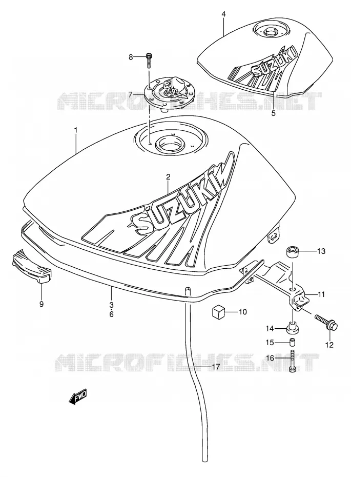 RESERVOIR D'ESSENCE (MODELE N/P) Suzuki MOTO 500 GS-E 1995  GS500ESKS(E2)