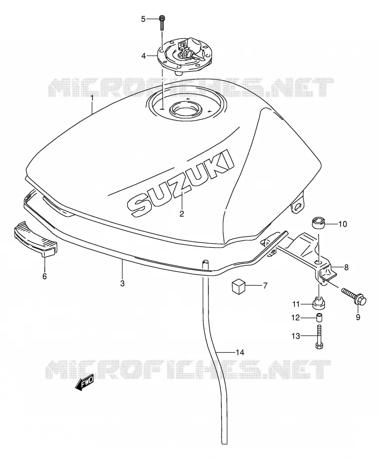 RESERVOIR D'ESSENCE (MODELE R/S) Suzuki MOTO 500 GS-E 1996  GS500ESKT(E2)