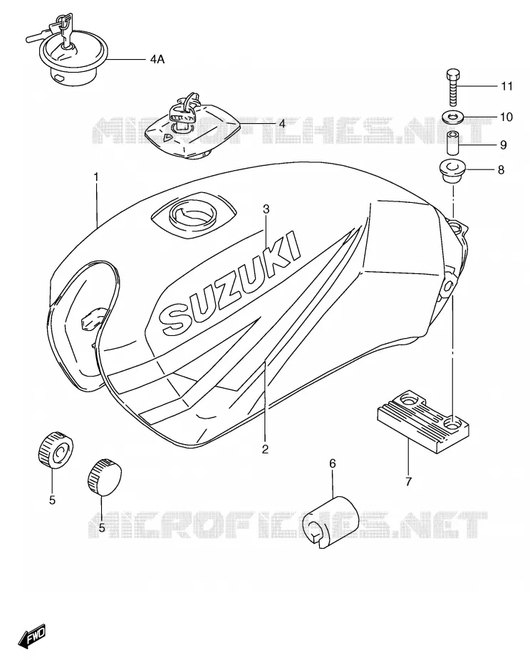 RESERVOIR D'ESSENCE (MODELE X) Suzuki MOTO 125 GS 2000  GS125SUY(E71)