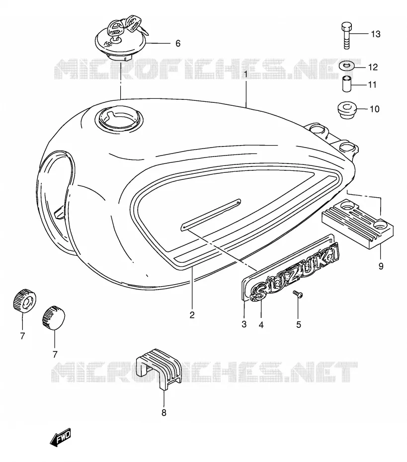 RESERVOIR D'ESSENCE (MODELE Y) Suzuki MOTO 250 GN 2000  GN250EY(E2)