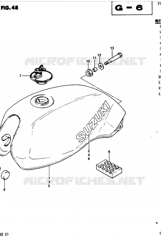 RESERVOIR D'ESSENCE (MODELE Z) Suzuki MOTO 450 GS-S 1983  GS450SD(2/Z/D)