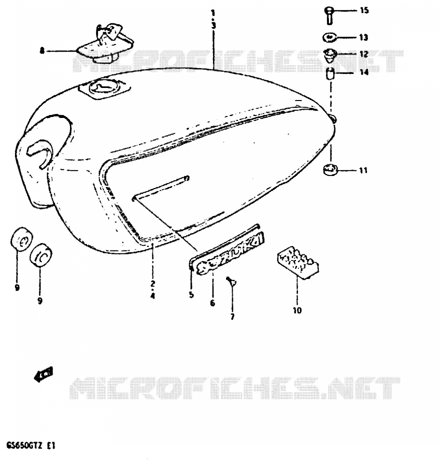 RESERVOIR D'ESSENCE (MODELE Z) Suzuki MOTO 650 GS 1999  GS650GTX(X/Z)
