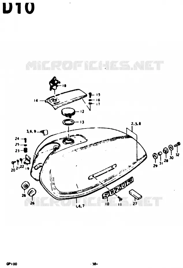 RESERVOIR D'ESSENCE Suzuki MOTO 100 GP 1992  GP100UN(C/N)