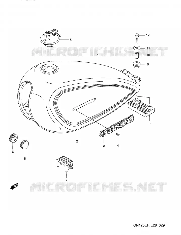 RESERVOIR D'ESSENCE Suzuki MOTO 125 GN 1993  GN125EP(E28)