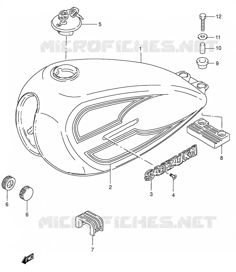 RESERVOIR D'ESSENCE Suzuki MOTO 125 GN 1998  GN125EW(E28)